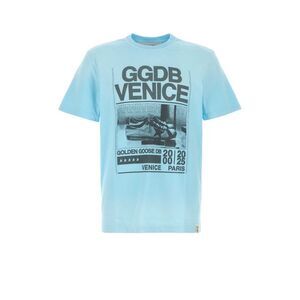 Golden Goose Deluxe Brand Men Light-Blue Cotton T-Shirt